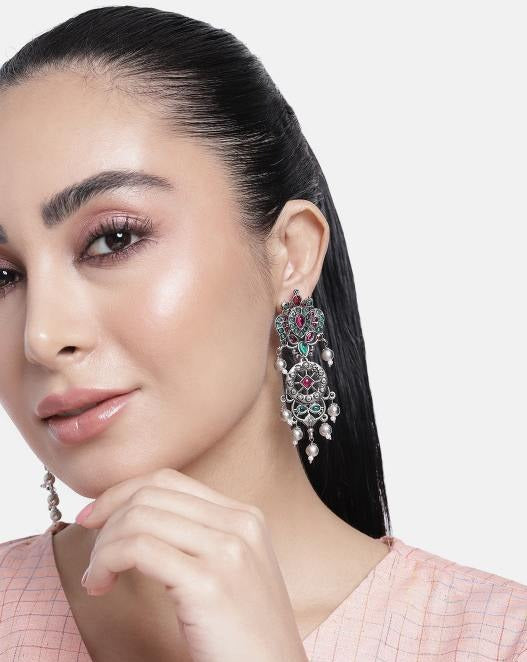 Glamorous High Quality German Silver Earrings