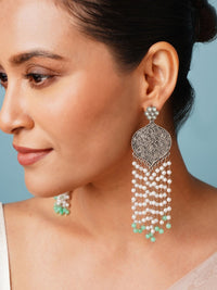 Thumbnail for Delicate German Silver Plated Long Earring