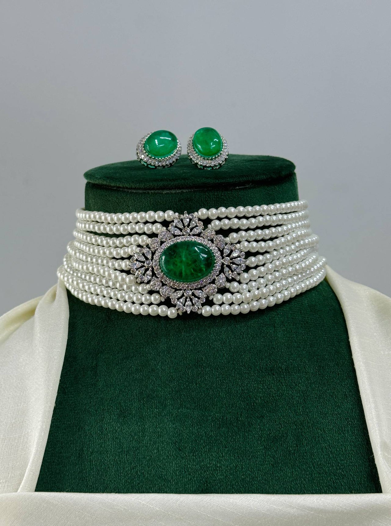 Kareena Kapoor Style Green Emerald Choker Necklace