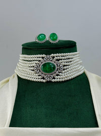 Thumbnail for Kareena Kapoor Style Green Emerald Choker Necklace