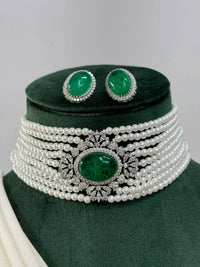 Thumbnail for Kareena Kapoor Style Green Emerald Choker Necklace