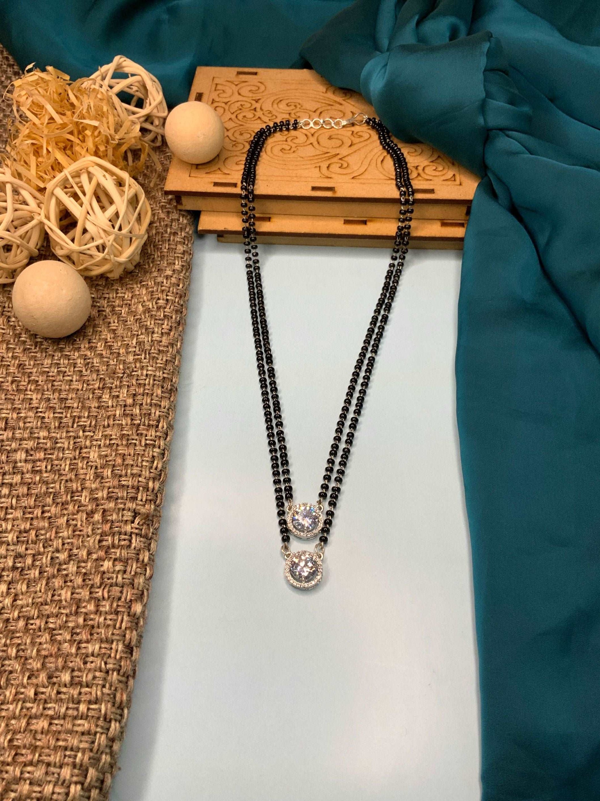 Amandeep Sidhu Inspired Double Gold Stone Mangalsutra - Abdesignsjewellery