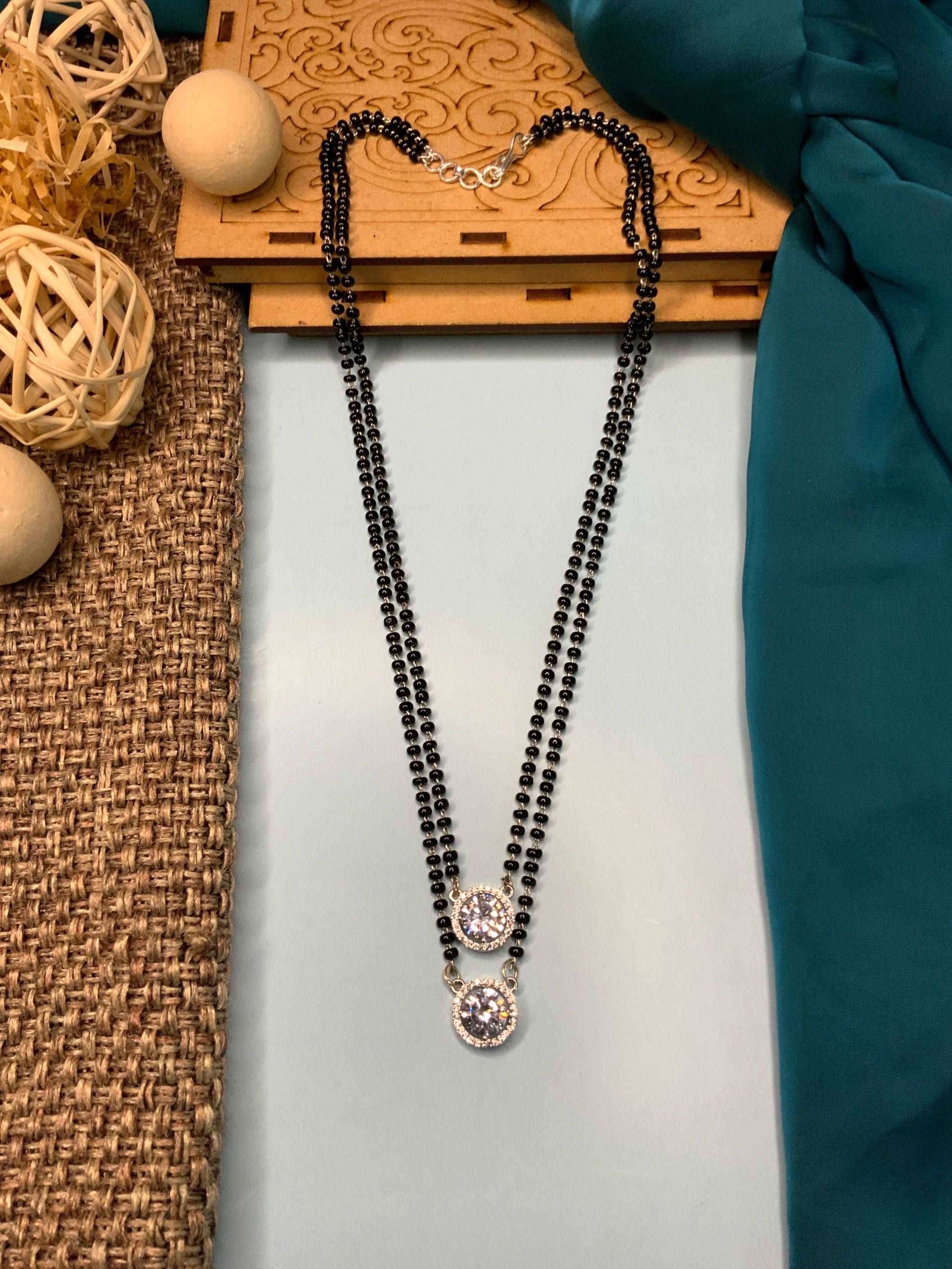 Amandeep Sidhu Inspired Double Gold Stone Mangalsutra - Abdesignsjewellery