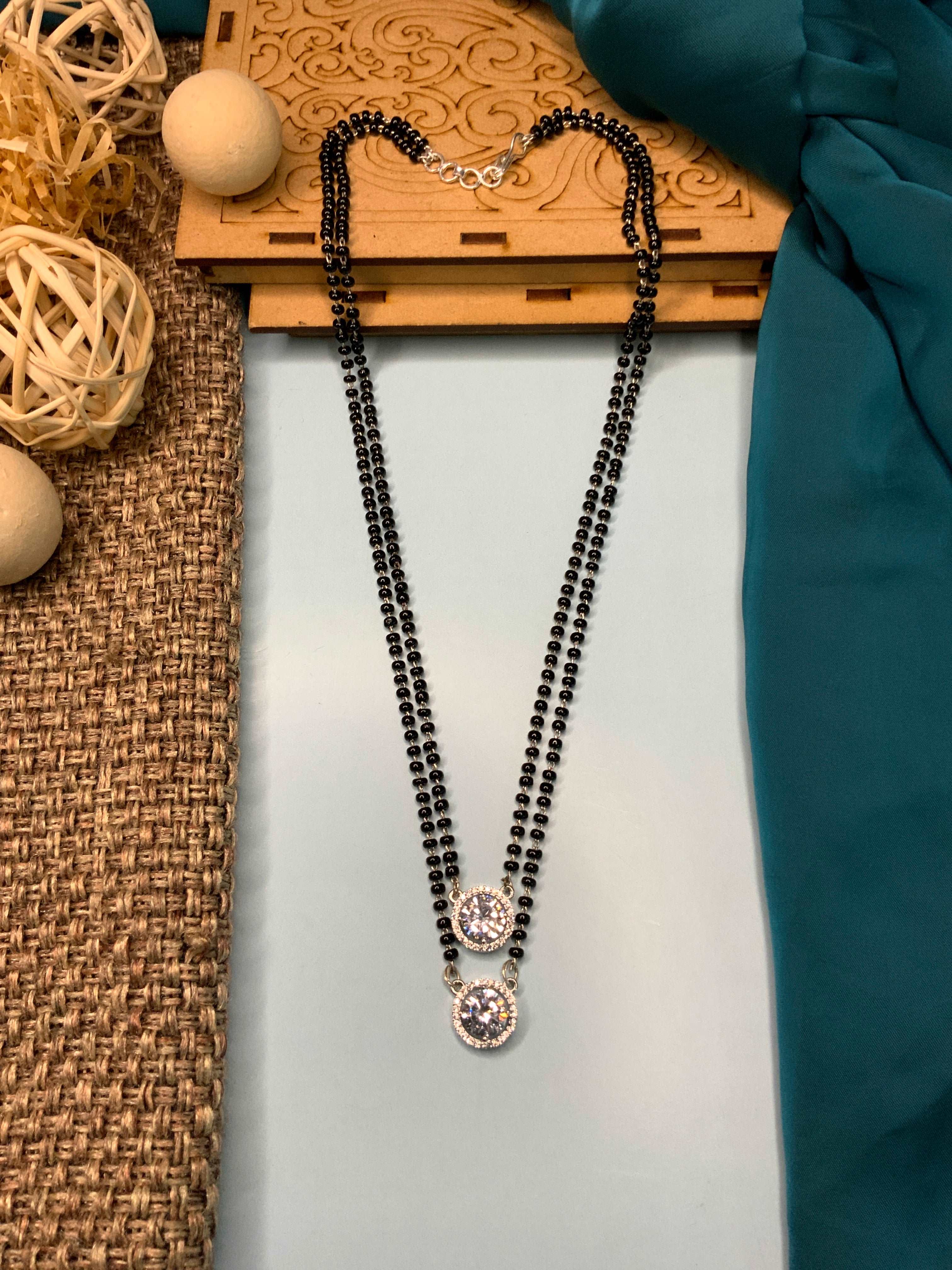 Amandeep Sidhu Inspired Double Gold Stone Mangalsutra - Abdesignsjewellery