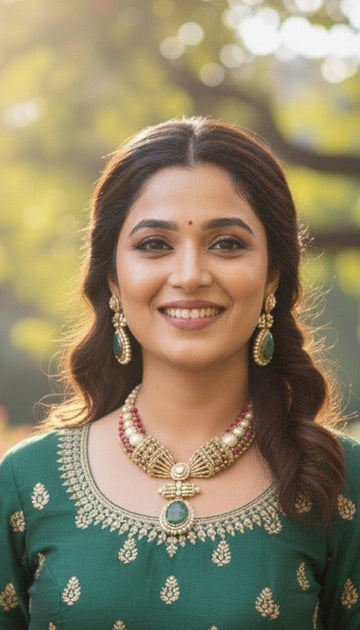 Abdesigns Meenakari Gold Plated Necklace Set