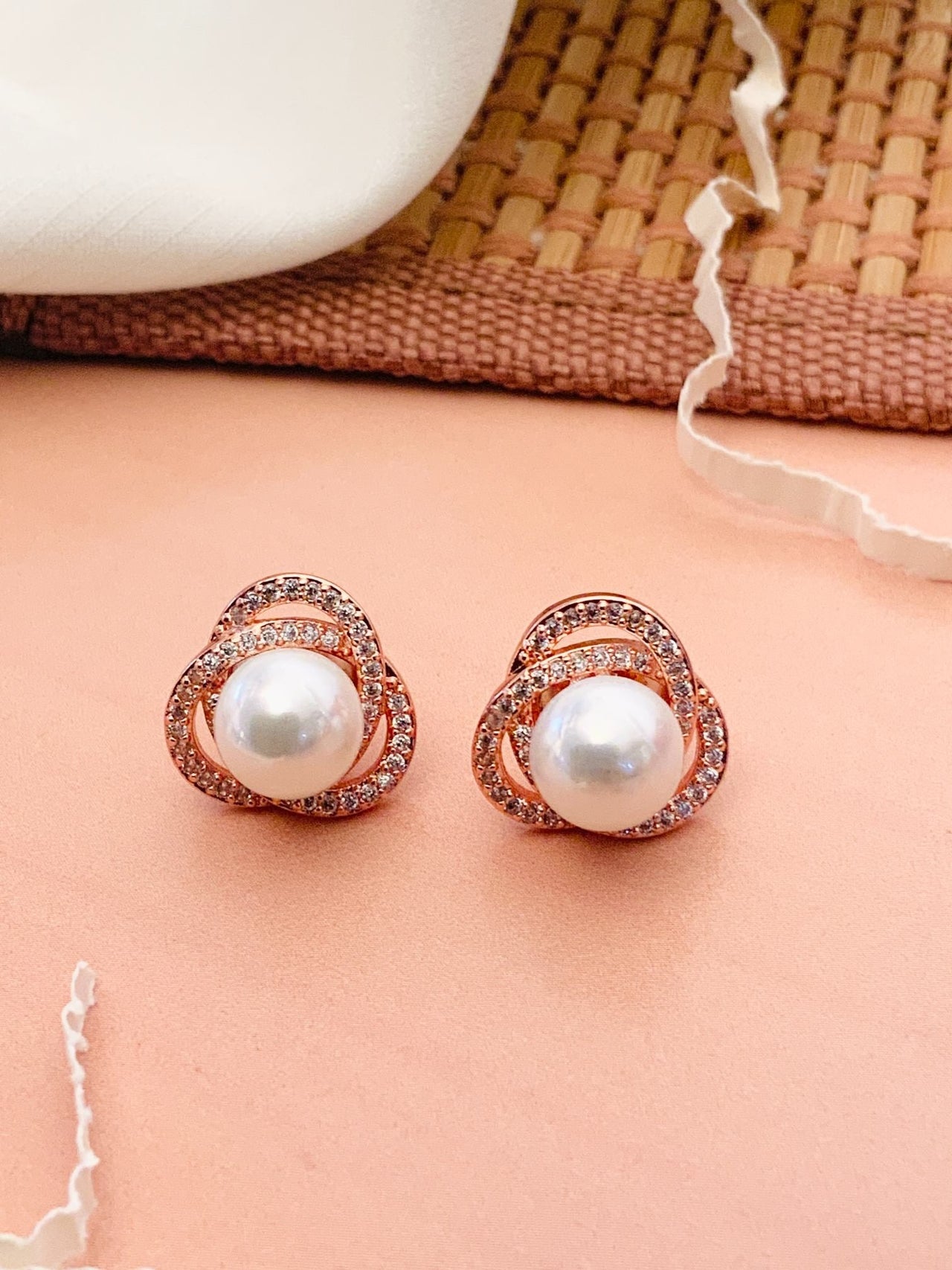 RoseGold Plated Studs Earrings 