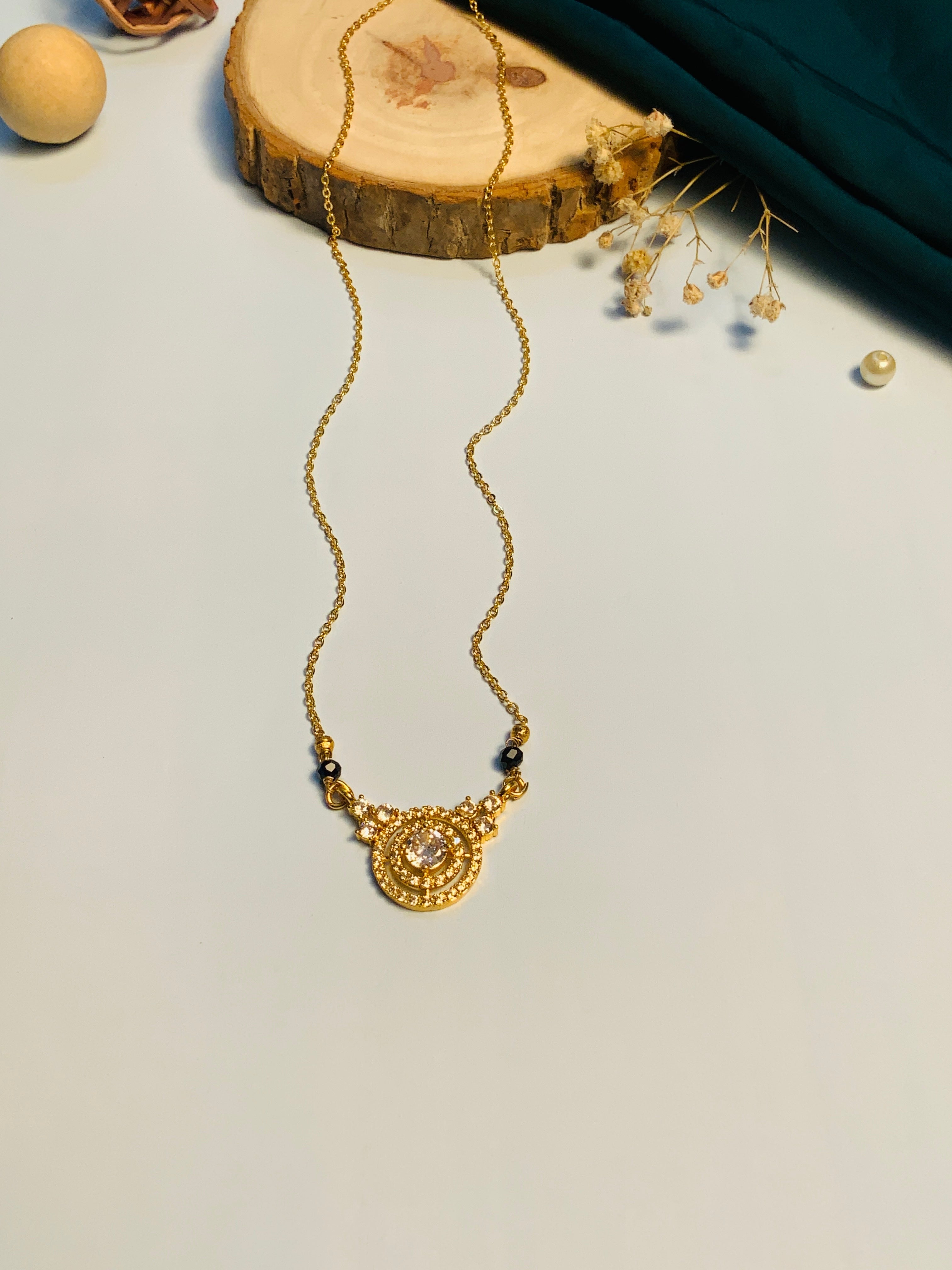 Gold Plated American Diamond Mangalsutra