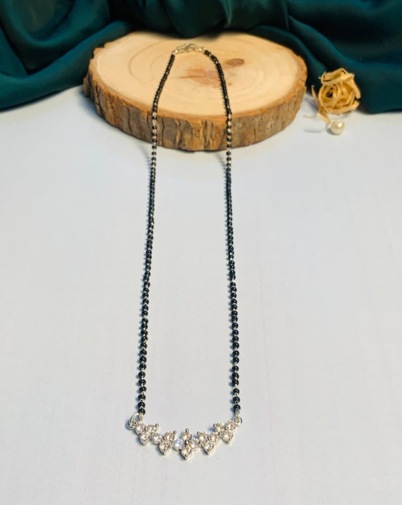 Silver American Diamond Mangalsutra 