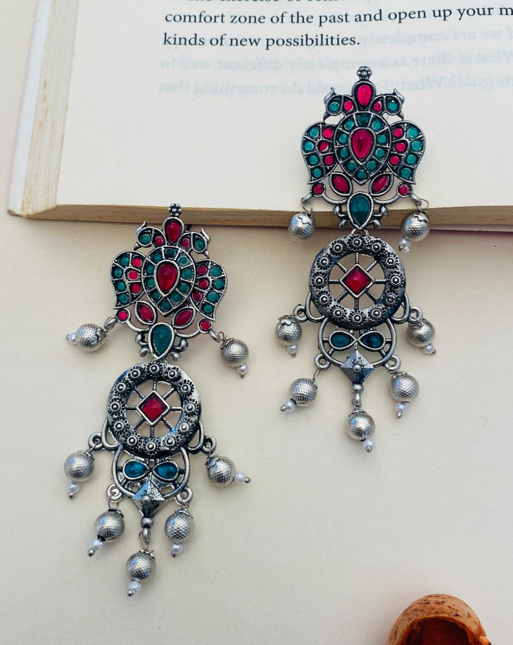 Glamorous High Quality German Silver Earrings - Abdesignsjewellery