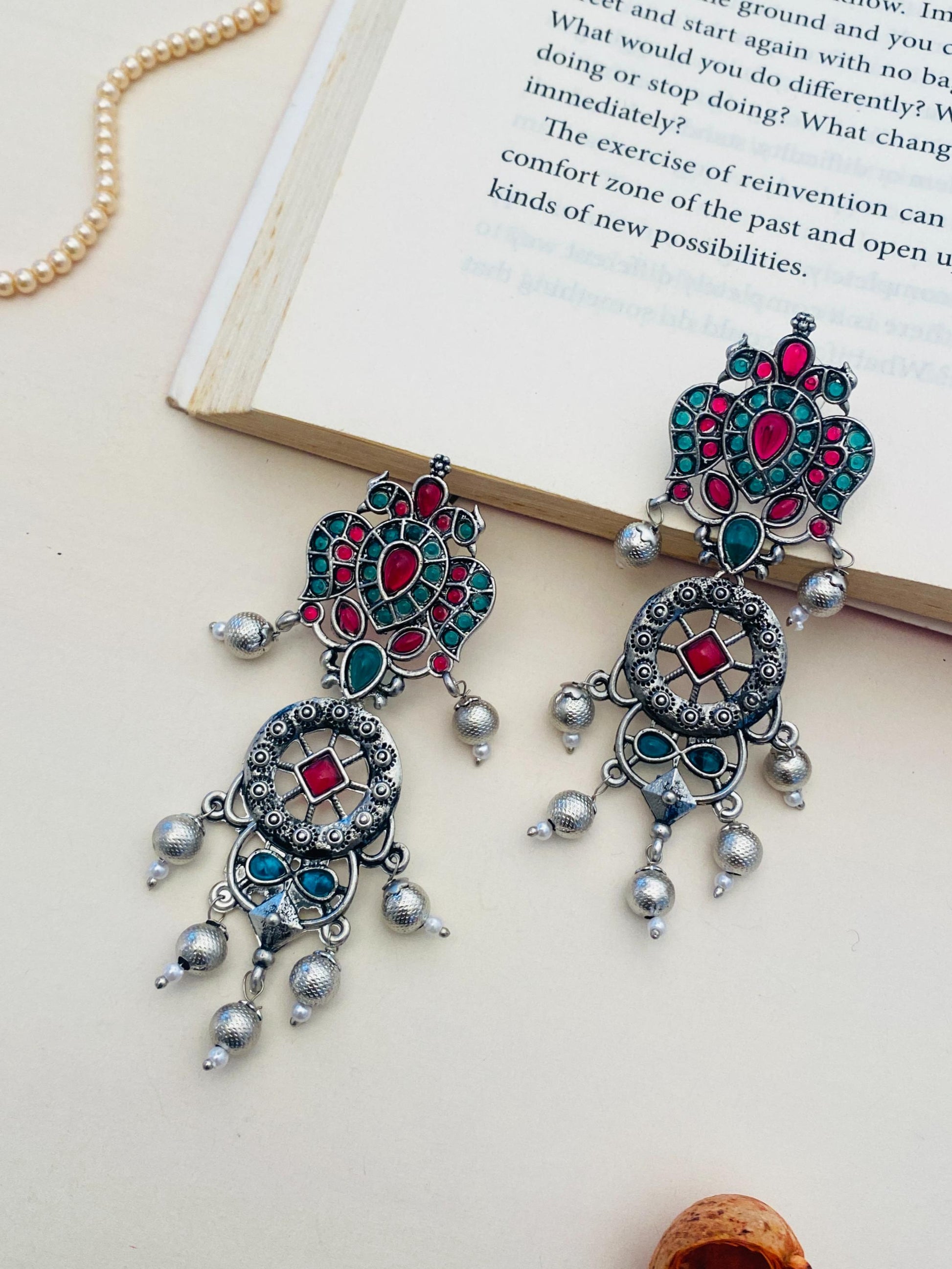 Glamorous High Quality German Silver Earrings - Abdesignsjewellery