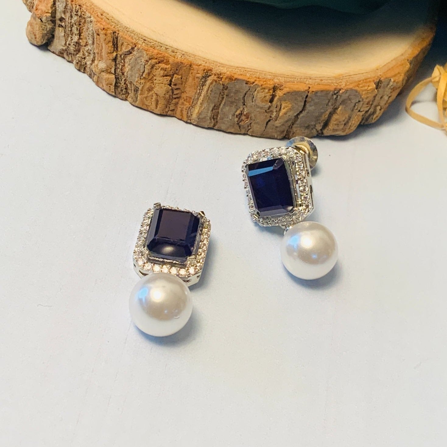 Glamorous Drop CZ Crystal Silver Plated Earrings - Abdesignsjewellery