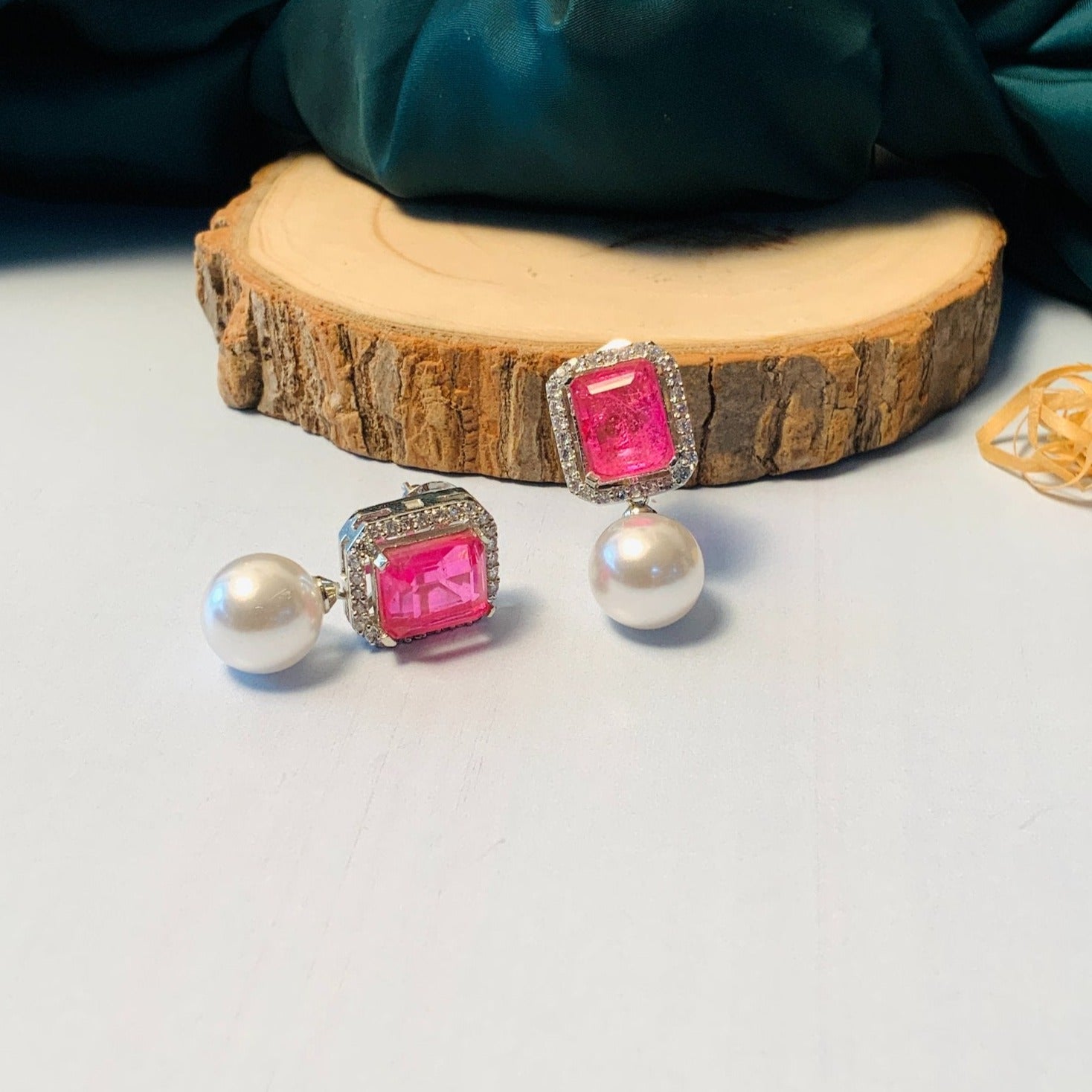 Glamorous Drop CZ Crystal Silver Plated Earrings - Abdesignsjewellery