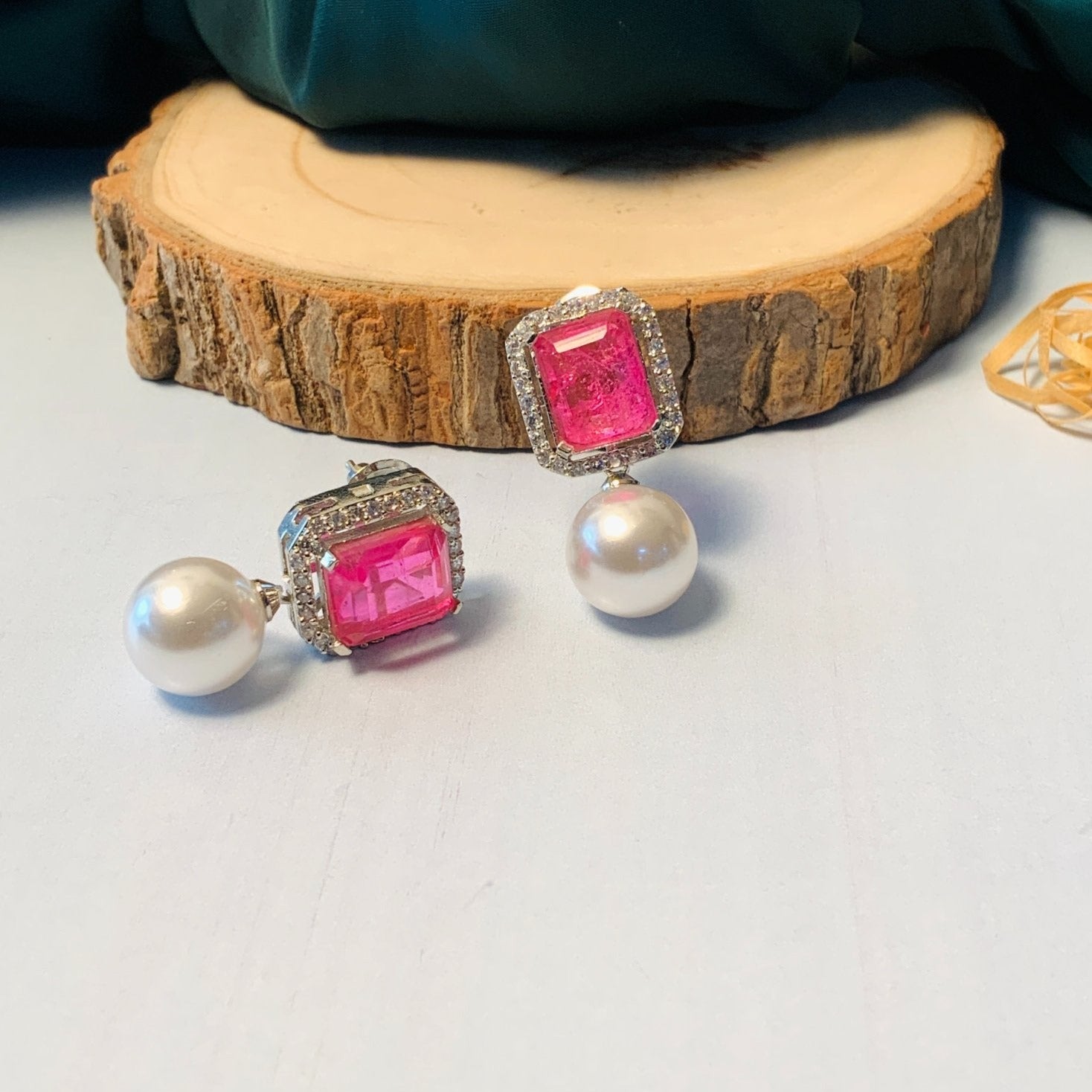 Glamorous Drop CZ Crystal Silver Plated Earrings - Abdesignsjewellery