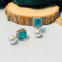 Thumbnail for Glamorous Drop CZ Crystal Silver Plated Earrings - Abdesignsjewellery