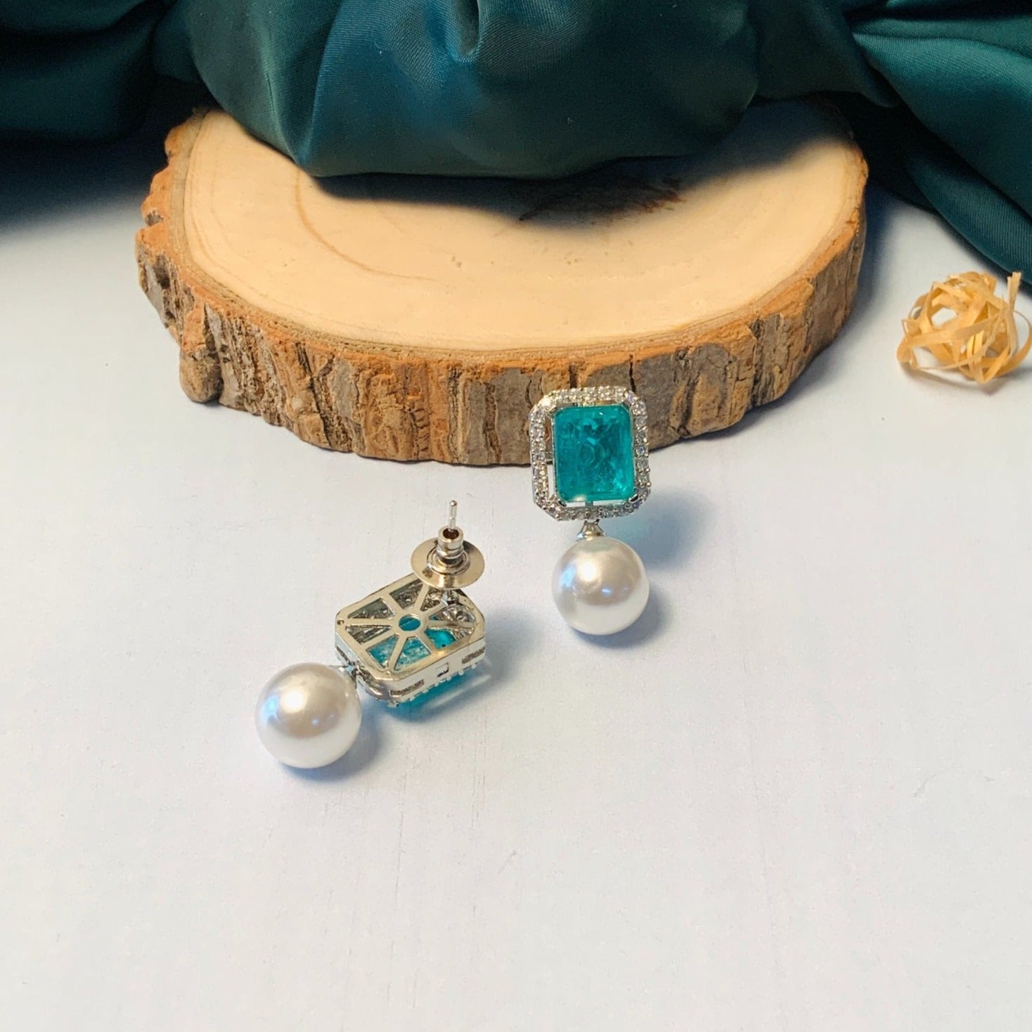 Glamorous Drop CZ Crystal Silver Plated Earrings - Abdesignsjewellery