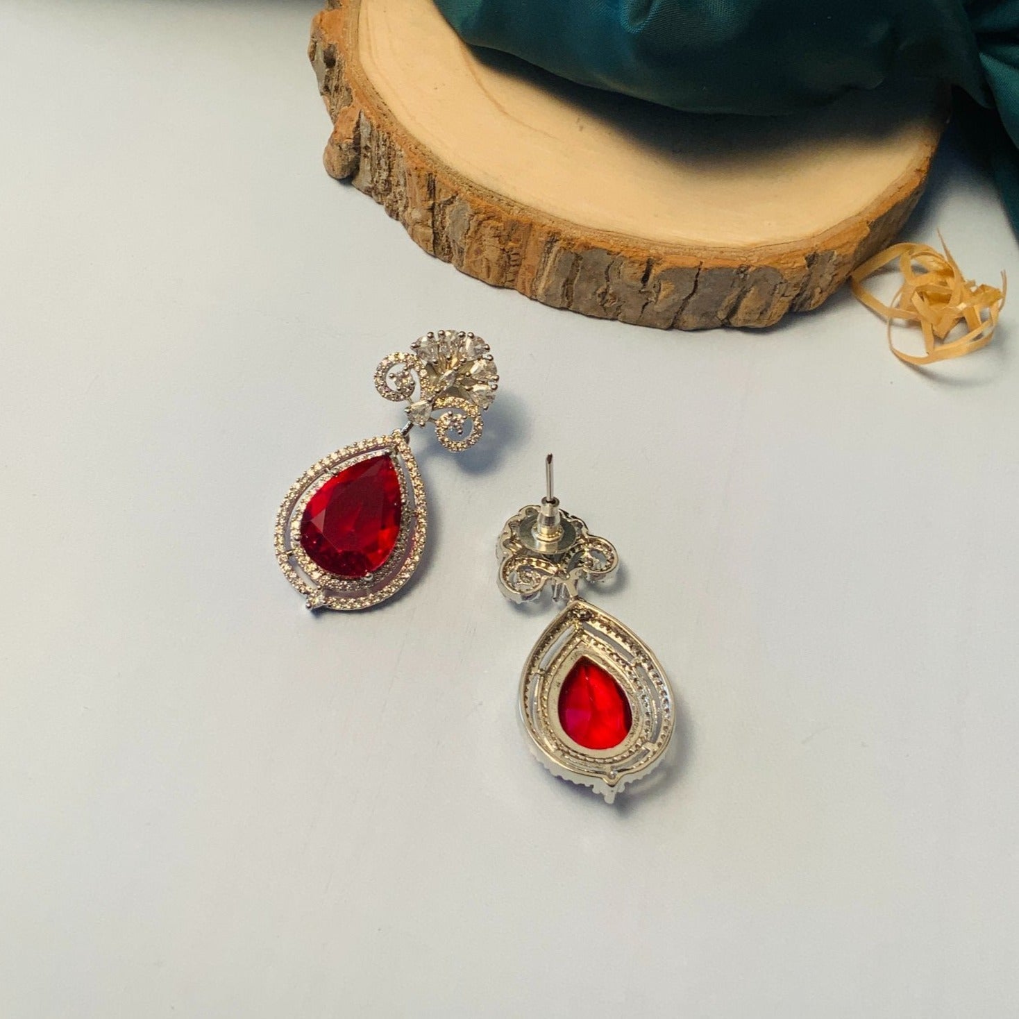 Sparkling CZ Crystal Silver Plated Pendant Chain - earrings by Abdesigns Jewellery