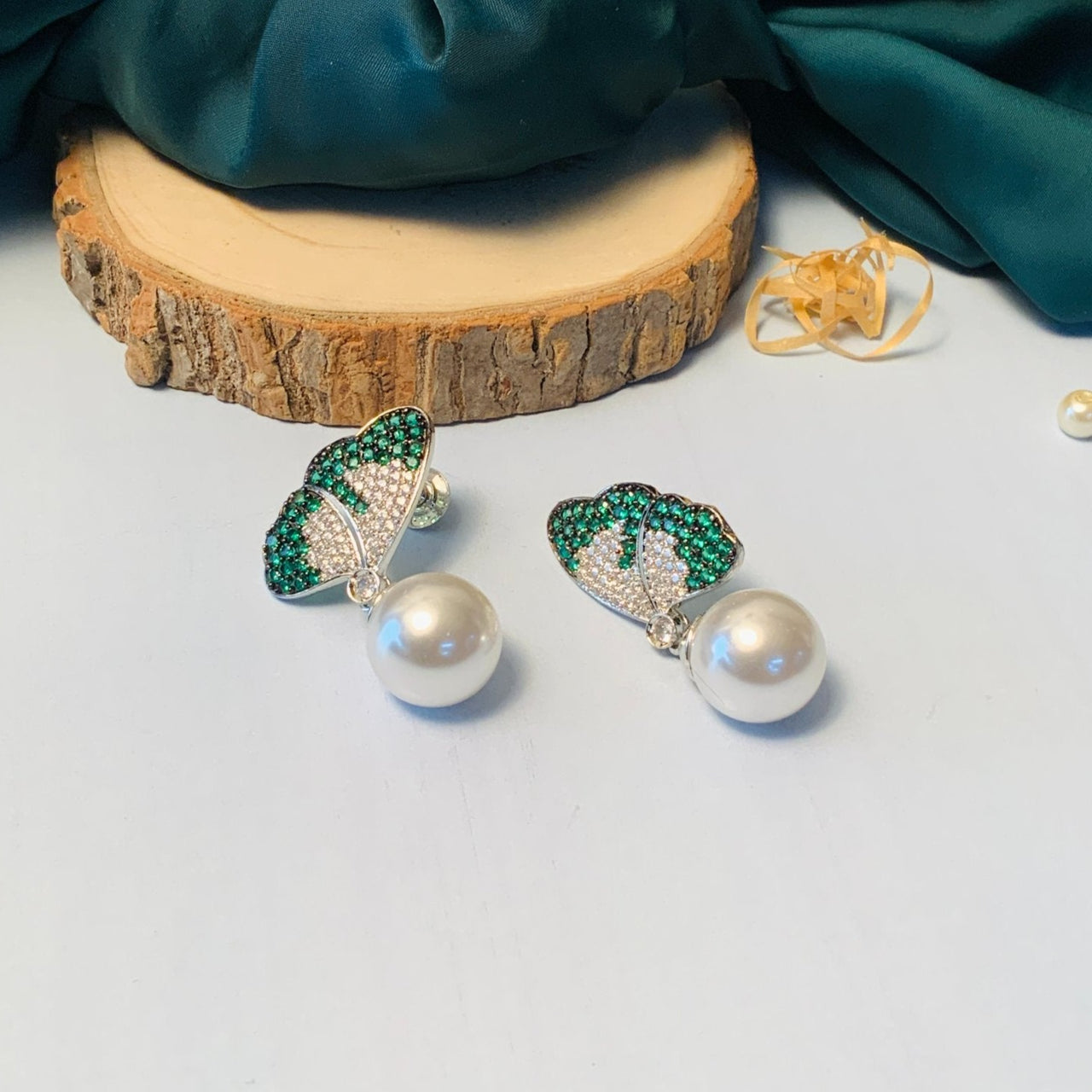 Charming Crystal Butterfly Silver Plated Earring