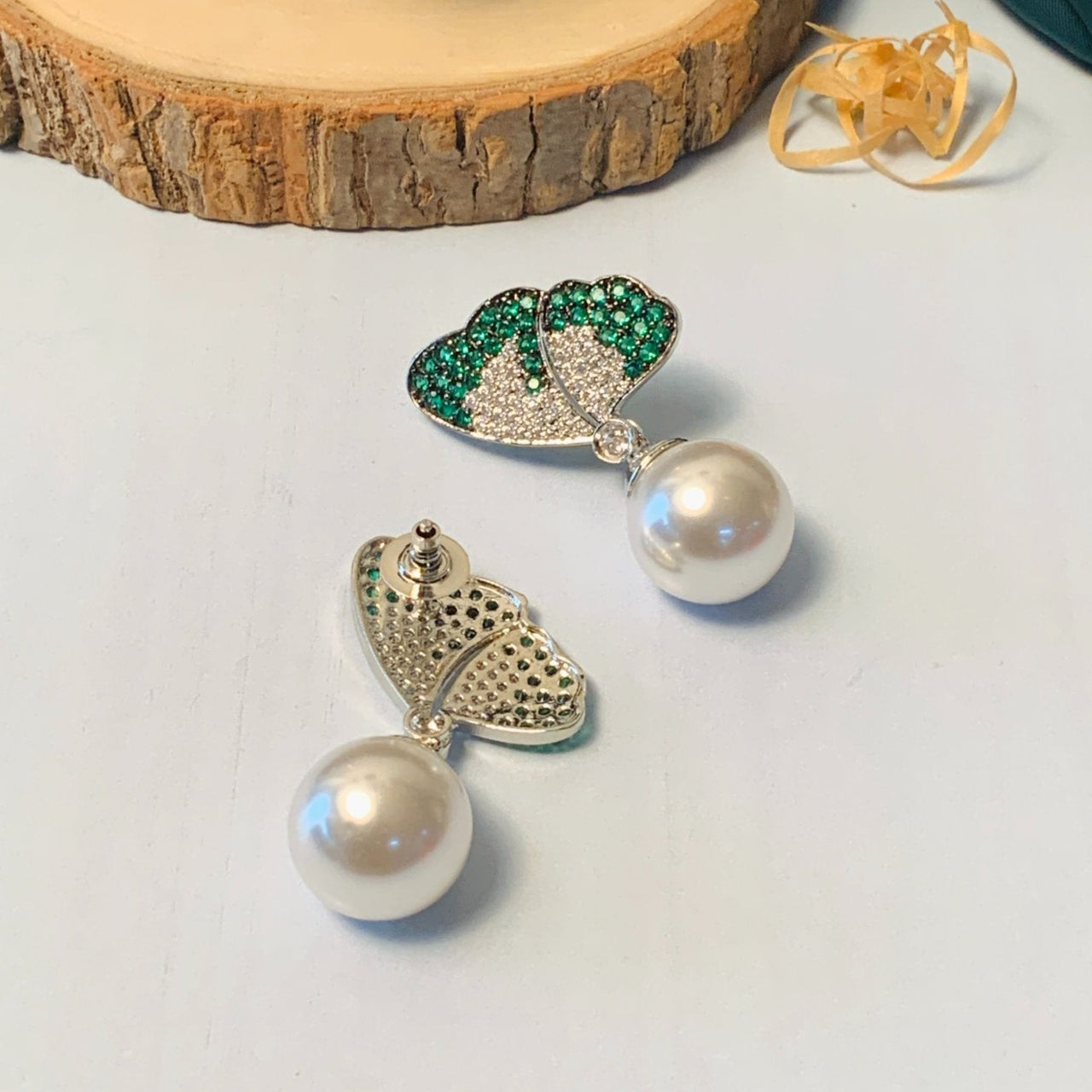 Charming Crystal Butterfly Silver Plated Earring