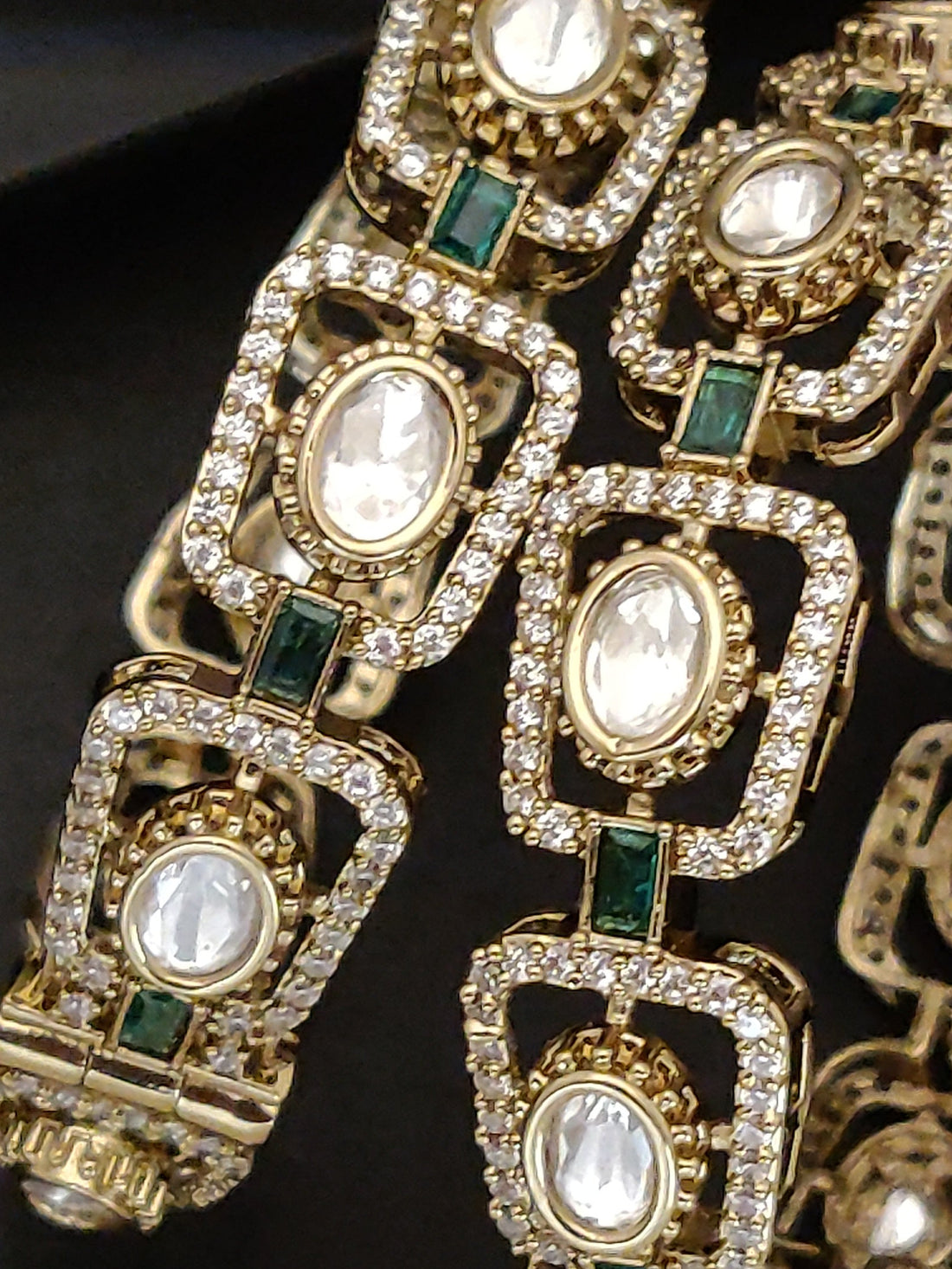 Abdesigns Traditional Victorian Plated Square Polki Bangles