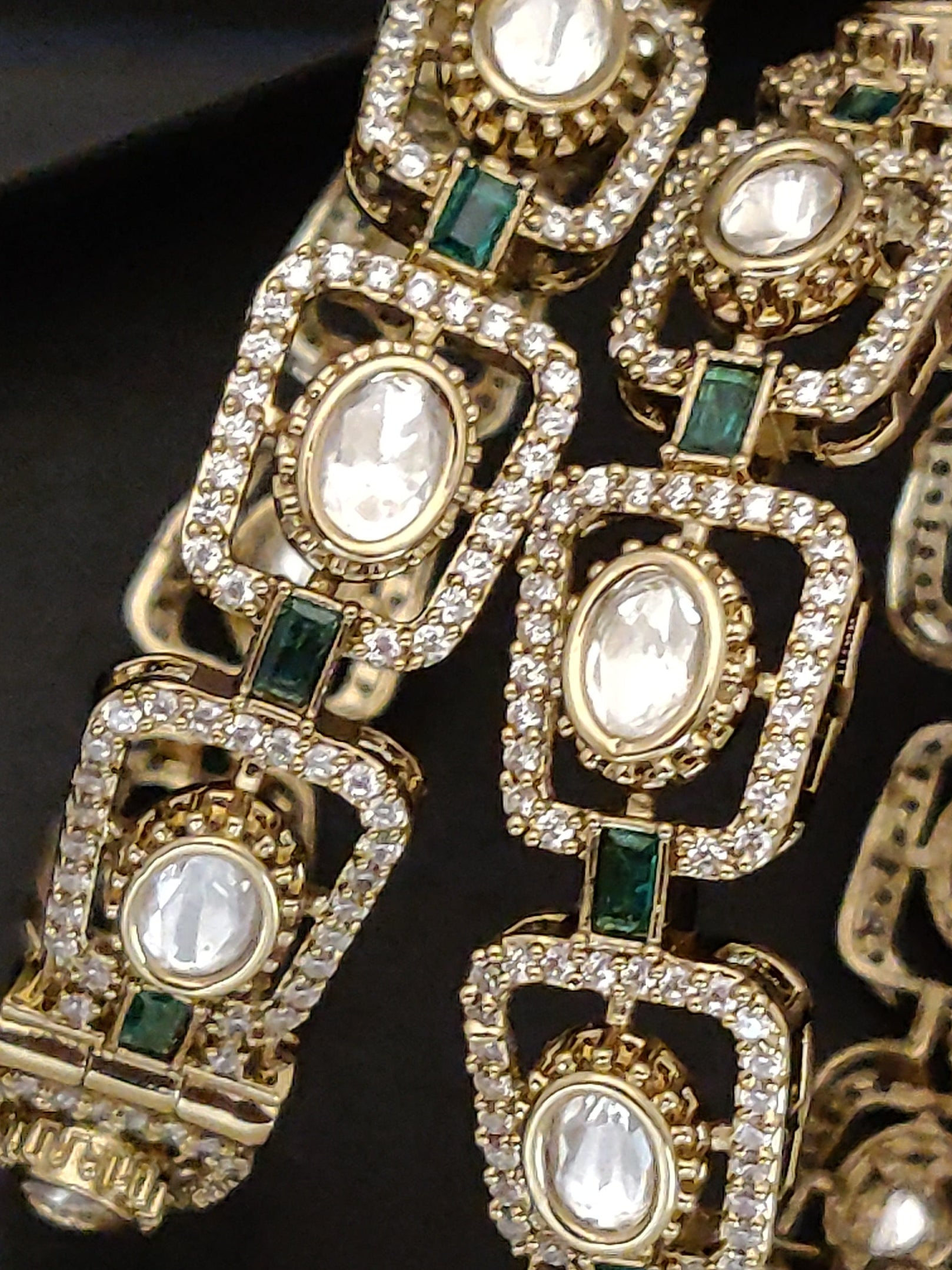 Traditional Victorian Plated Square Polki Bangles - bangle by Abdesigns Jewellery