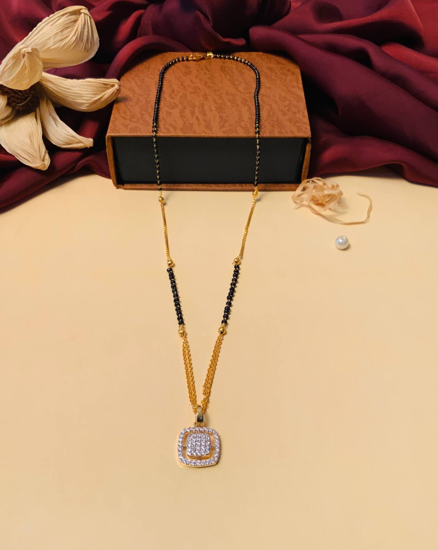 Timeless High Quality Cube Gold Plated Mangalsutra - Abdesignsjewellery