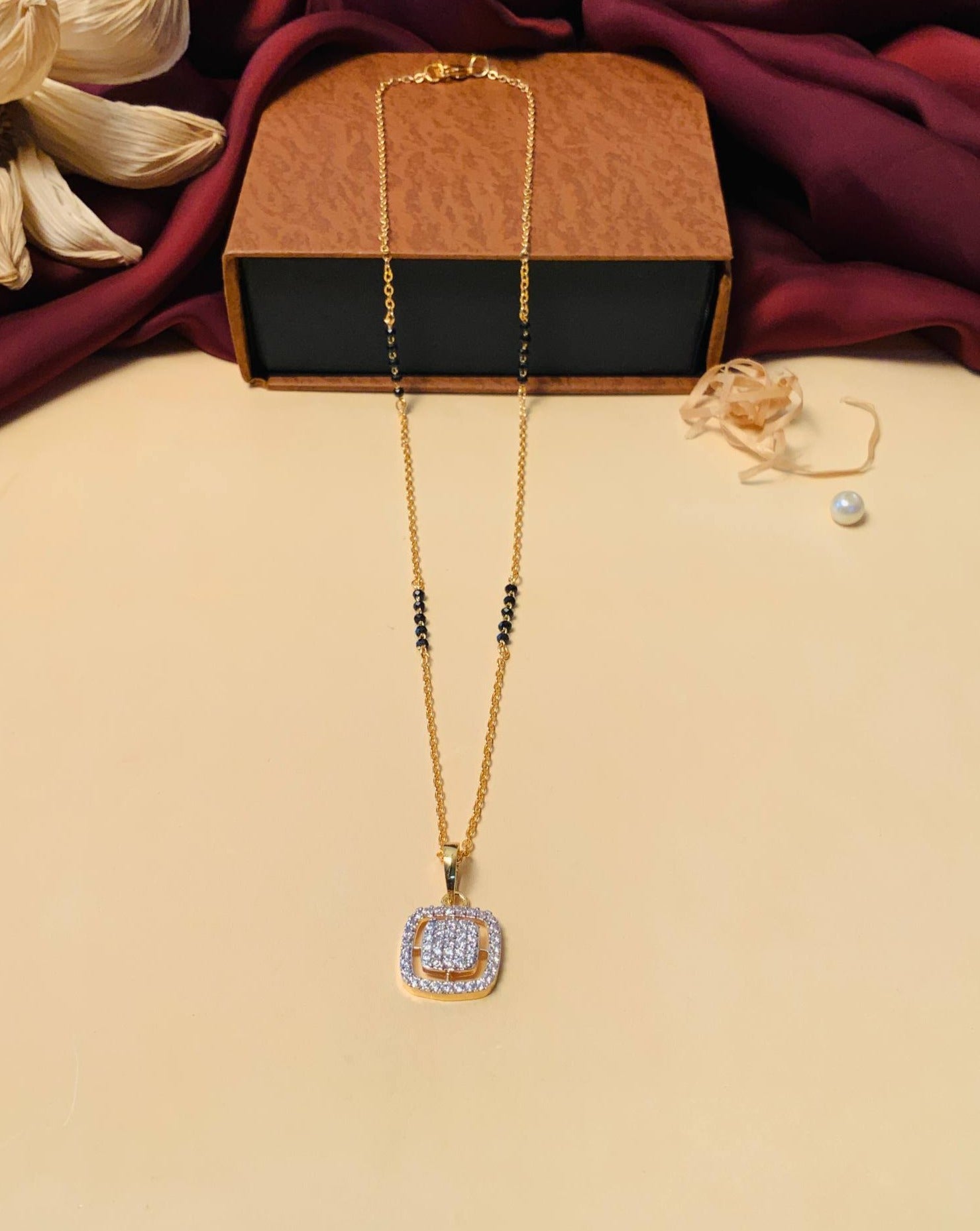 Timeless High Quality Cube Gold Plated Mangalsutra - Abdesignsjewellery