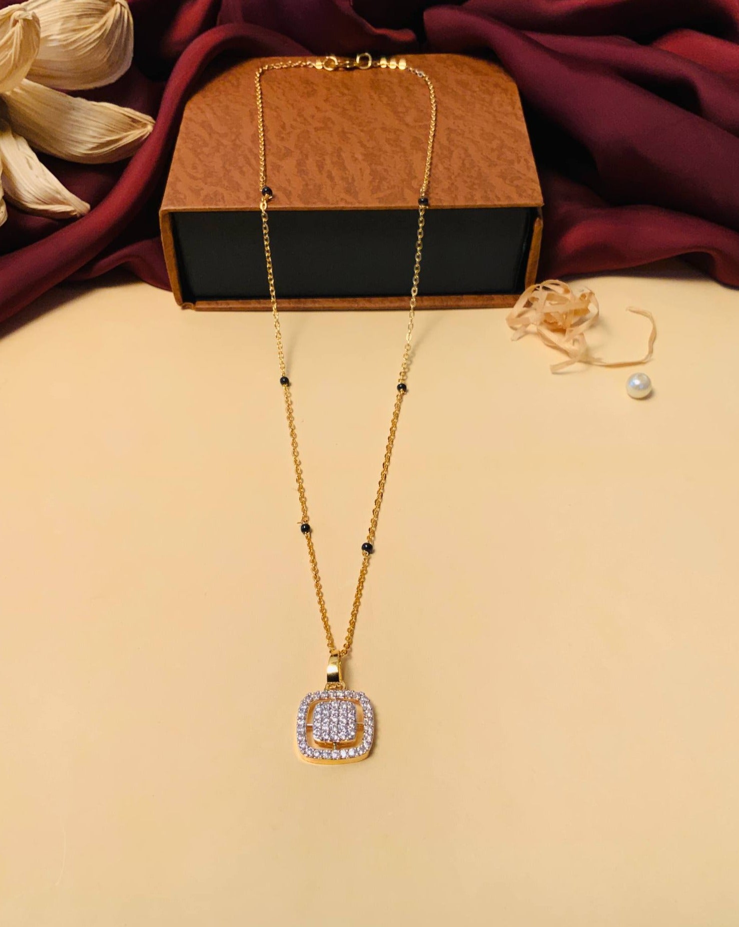 Timeless High Quality Cube Gold Plated Mangalsutra - Abdesignsjewellery