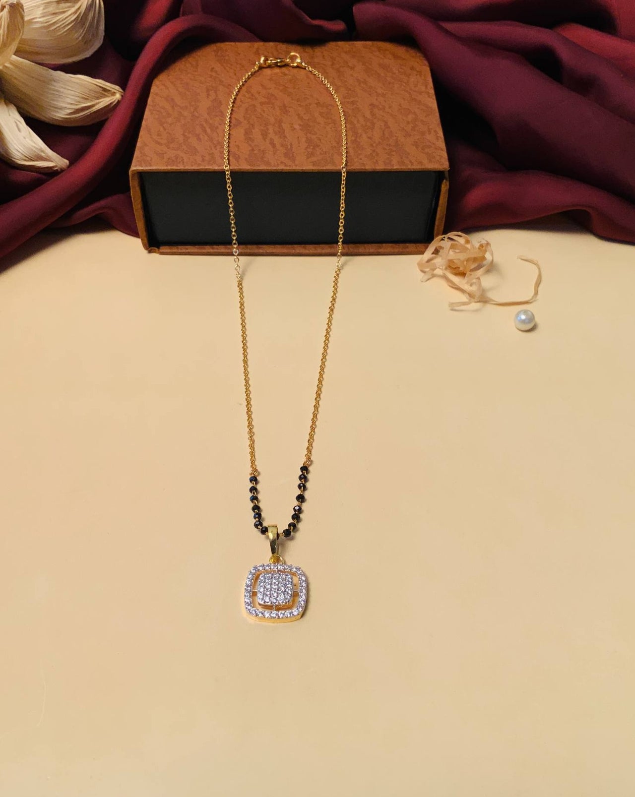 Timeless High Quality Cube Gold Plated Mangalsutra - Abdesignsjewellery