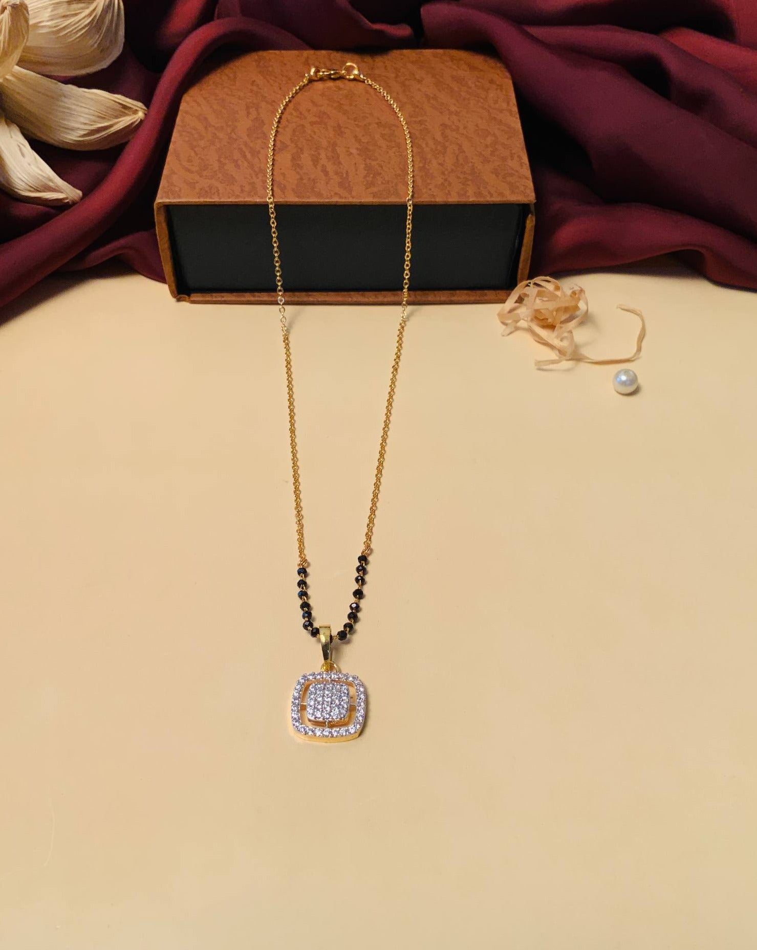 Timeless High Quality Cube Gold Plated Mangalsutra - Abdesignsjewellery