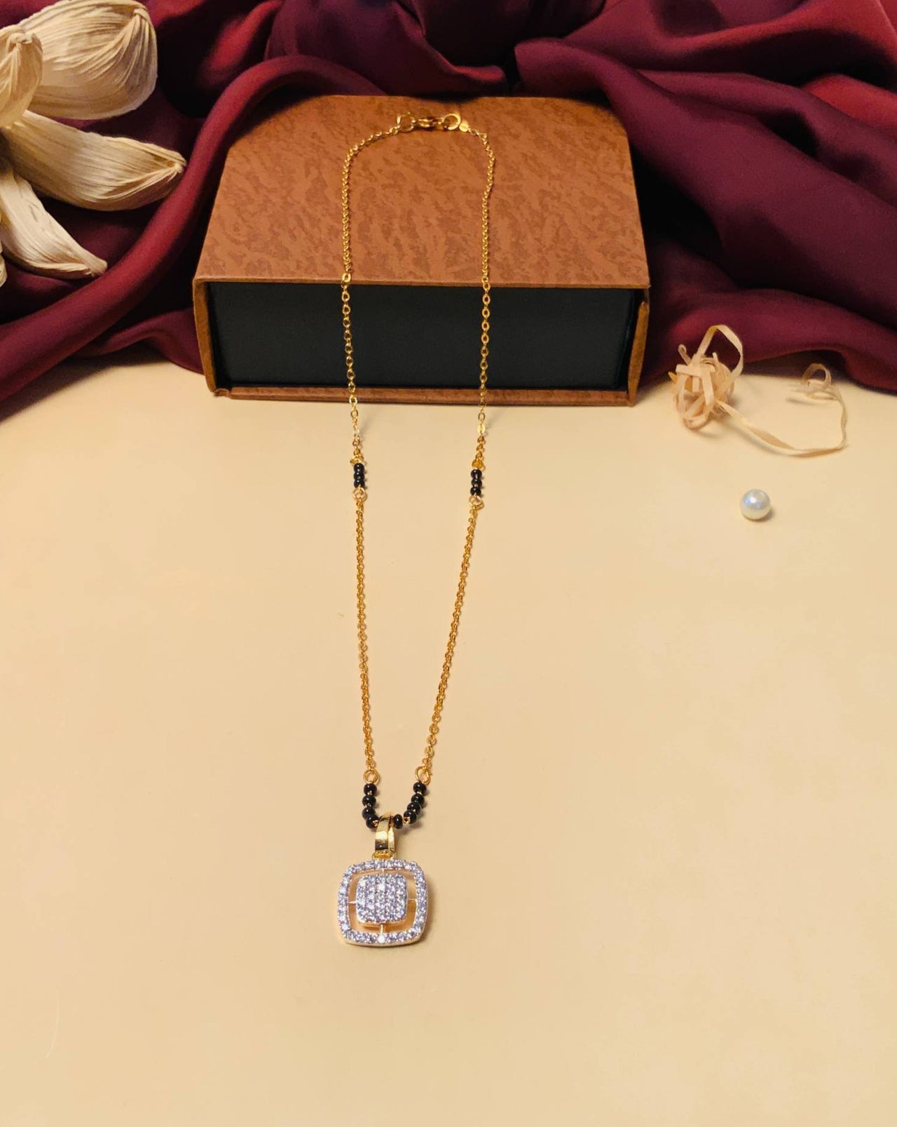 Timeless High Quality Cube Gold Plated Mangalsutra - Abdesignsjewellery