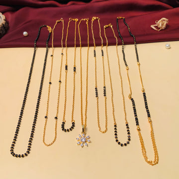 Versatile High Quality Gold Plated American Diamond Mangalsutra Combo