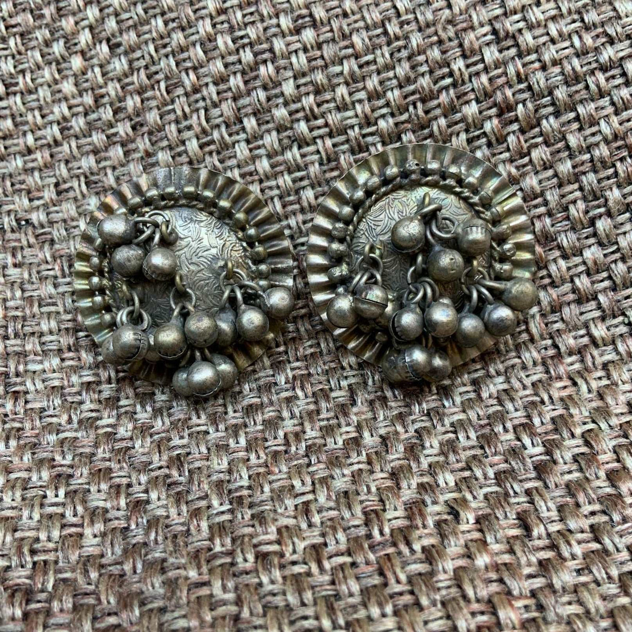 Ageless German Silver Round Gungroo Earring - Abdesignsjewellery