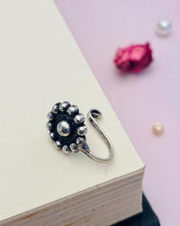 Thumbnail for German Silver Floral Nose Pin For Women