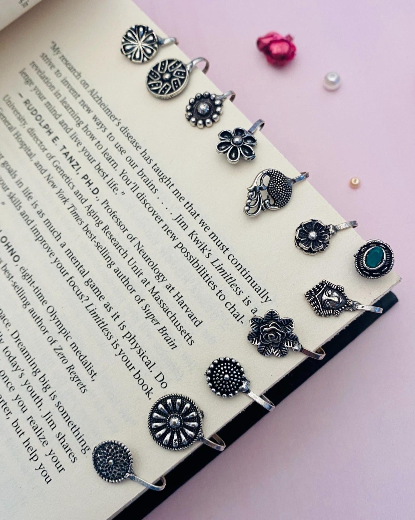 Set of 12 German Silver Nose Pin Combo