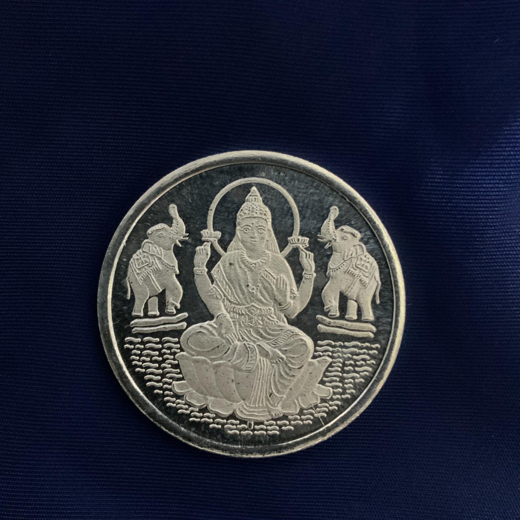 Goddess Laxmi 999 Sterling Silver Coin 10 Gm - Abdesignsjewellery