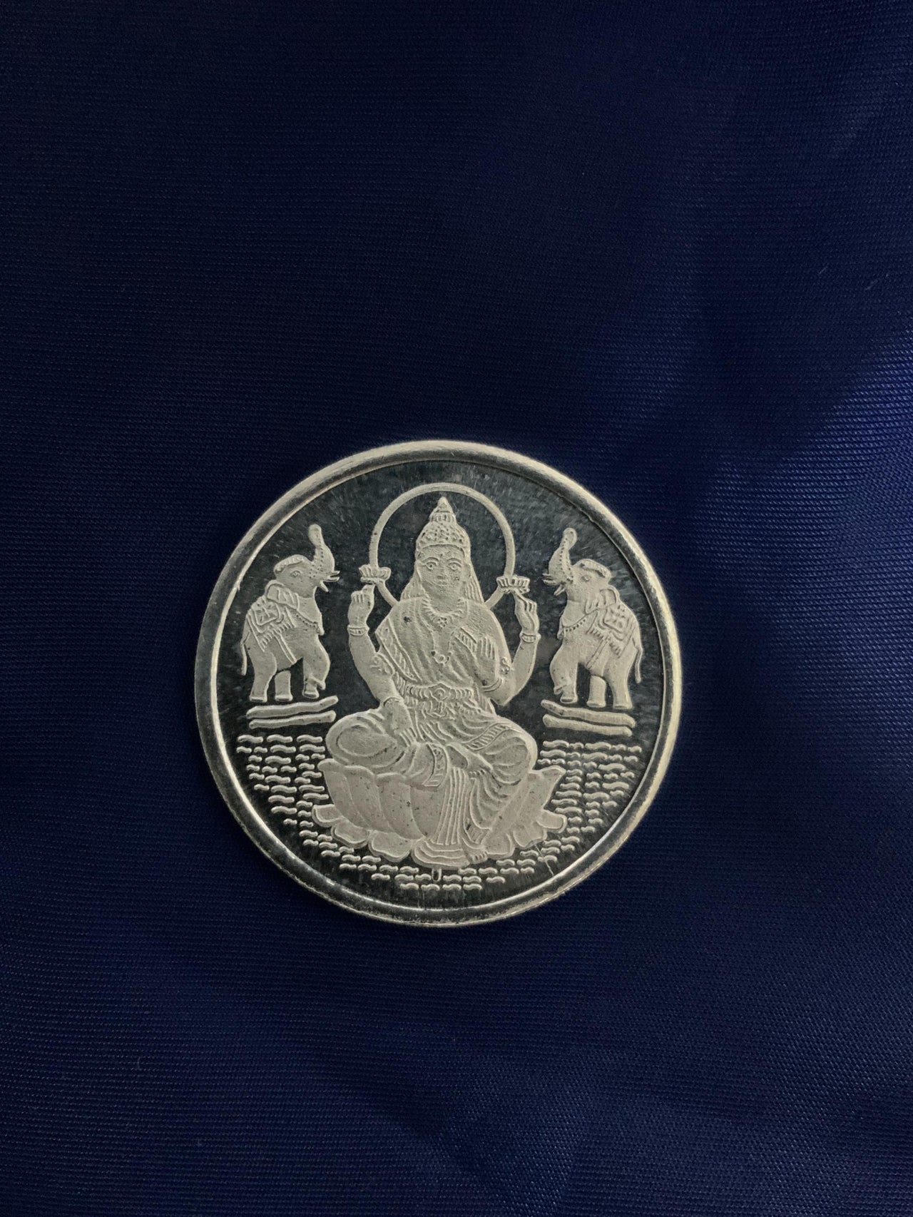 Goddess Laxmi 999 Sterling Silver Coin 10 Gm - Abdesignsjewellery