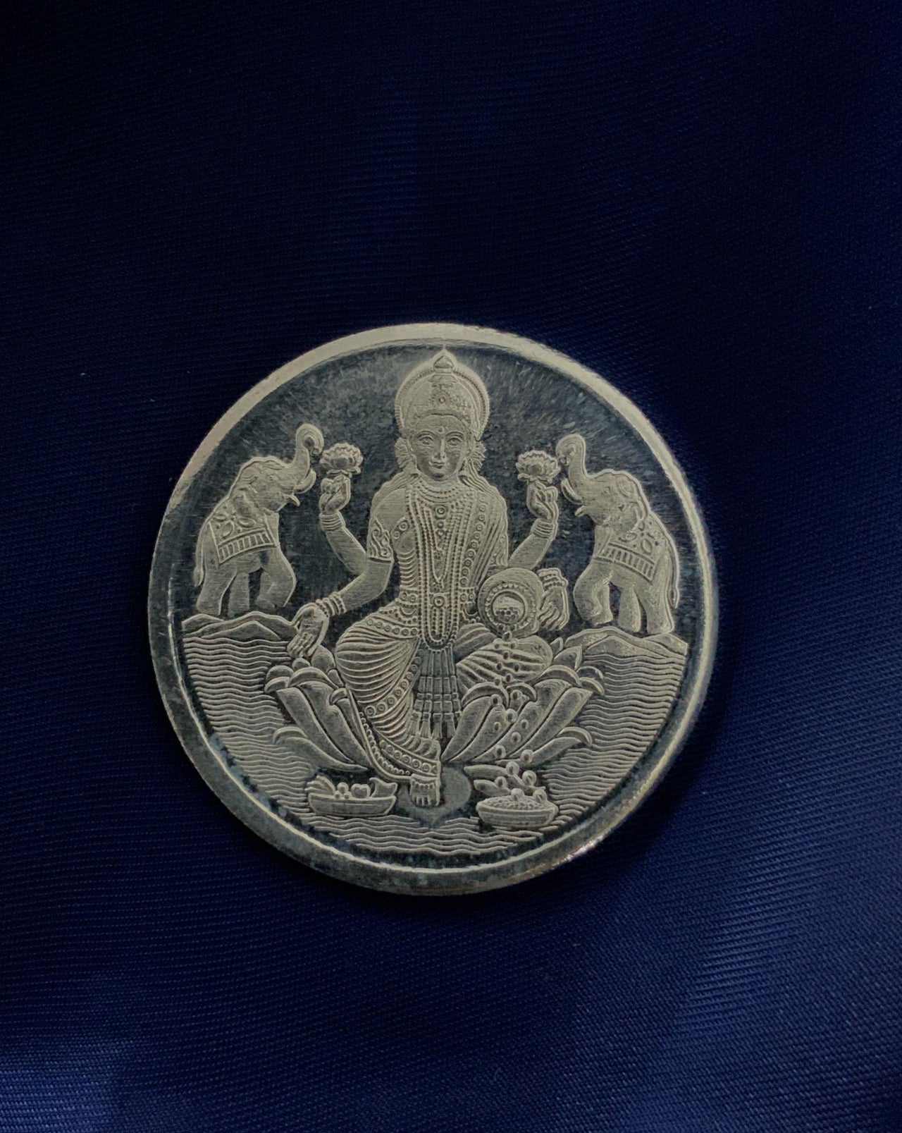 Goddess Laxmi 999 Sterling Silver Coin 10 Gm - Abdesignsjewellery