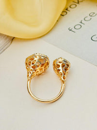 Thumbnail for Exquisite Polki Duo Triangle Ring