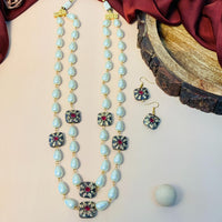 Thumbnail for Stunning Two Layered White Pearl Jaipuri Mala - Abdesignsjewellery