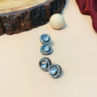 Thumbnail for Statement Victorian Floral Polki Necklace With Grey Pearls