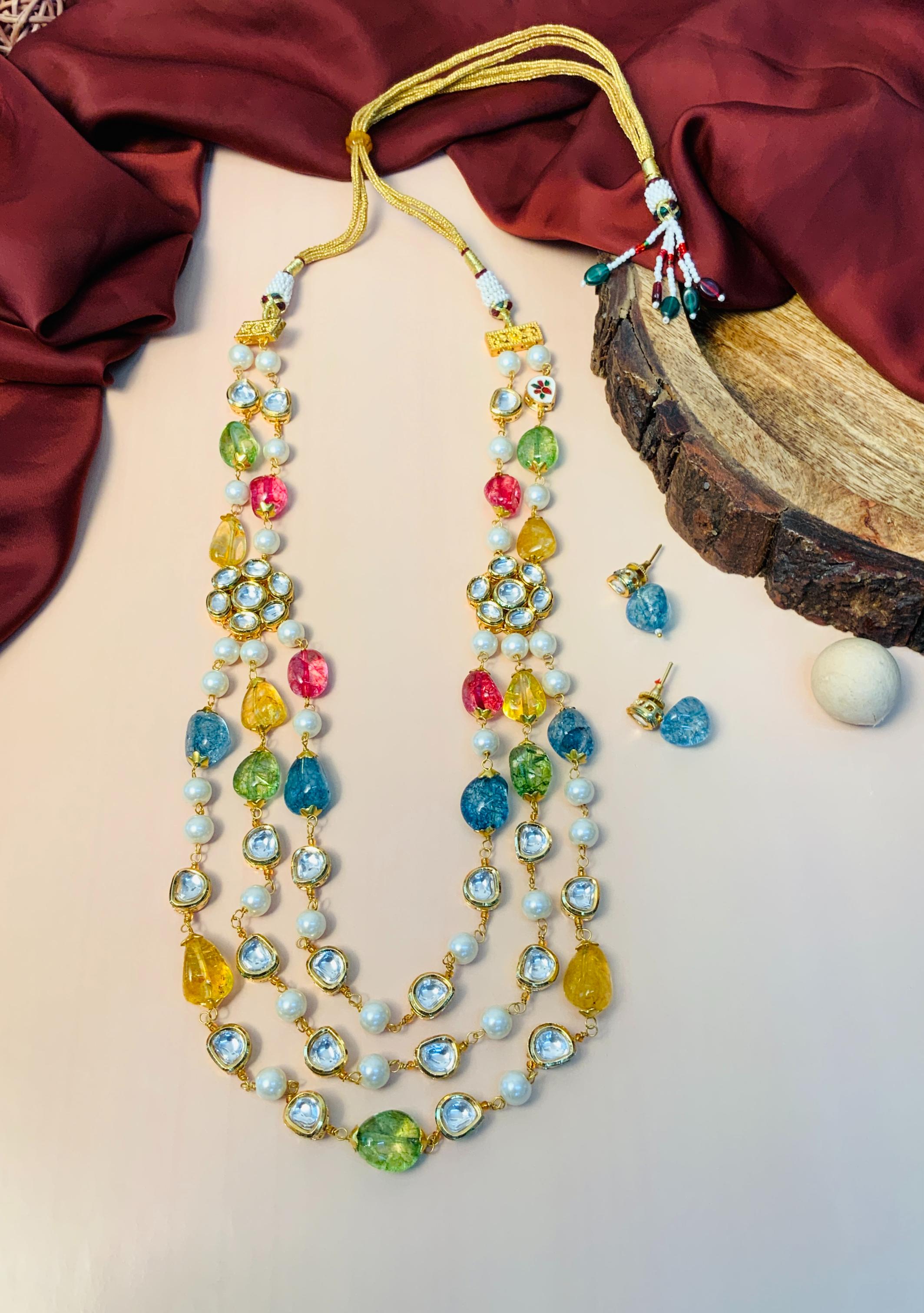 Luxurious Multicolour Jaipuri Stone Mala