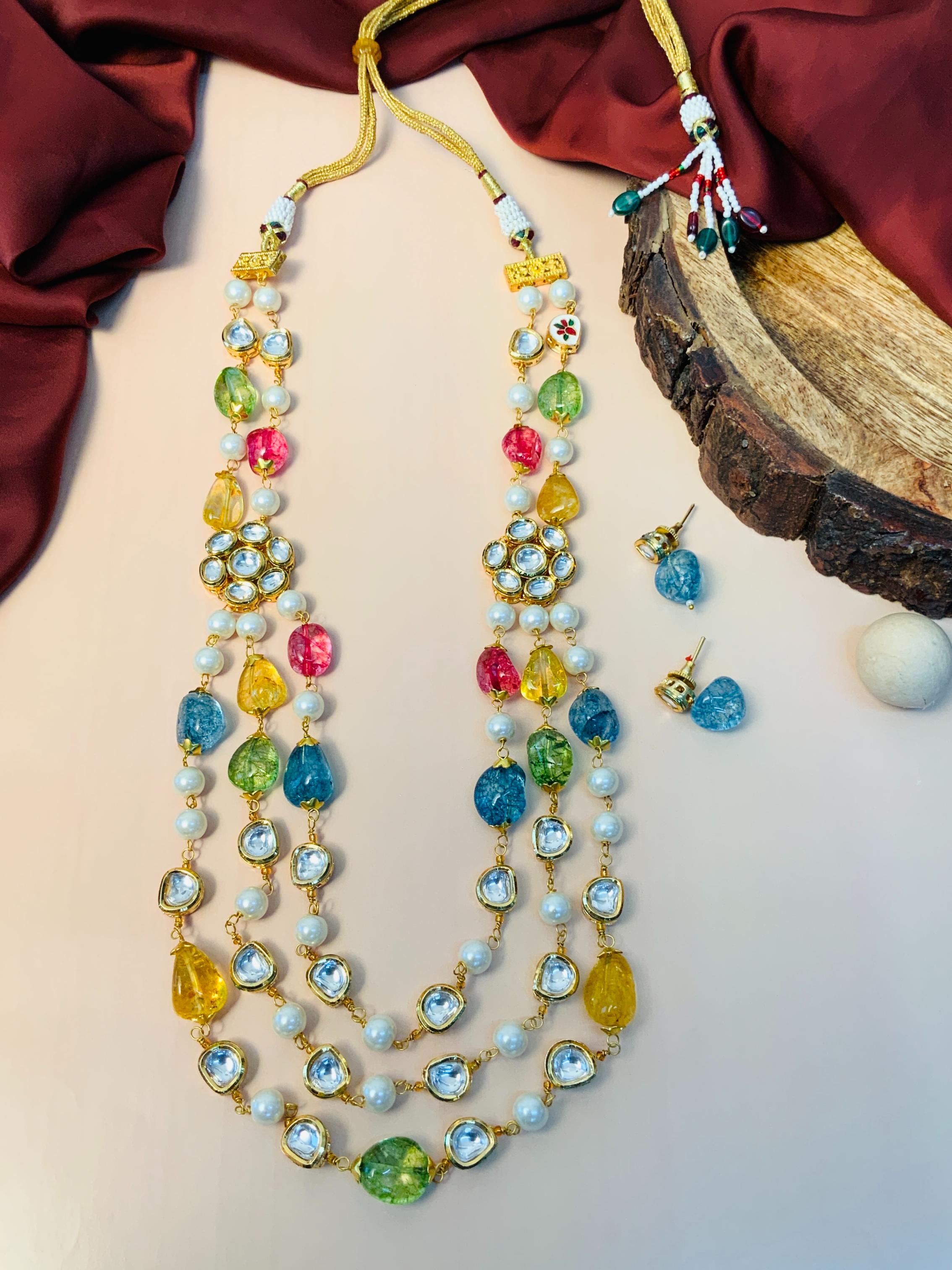 Luxurious Multicolour Jaipuri Stone Mala