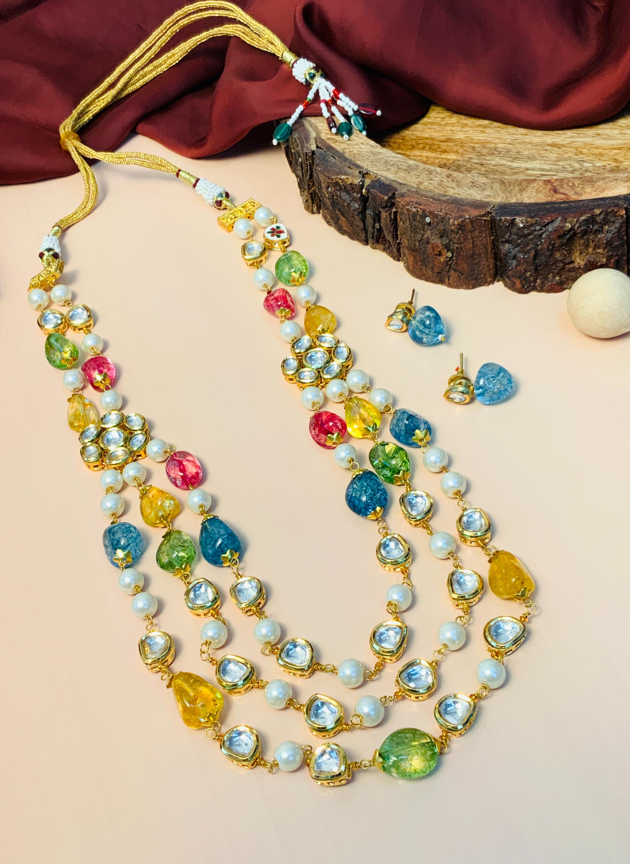 Luxurious Multicolour Jaipuri Stone Mala