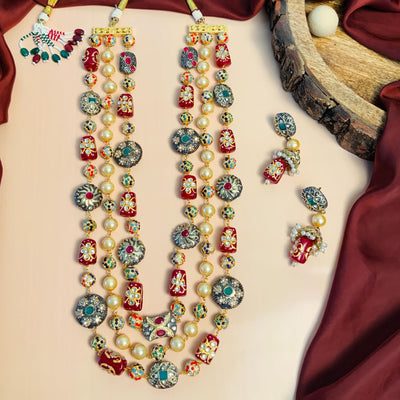 Finely Crafted High Quality Jaipuri Beads Multilayer Mala