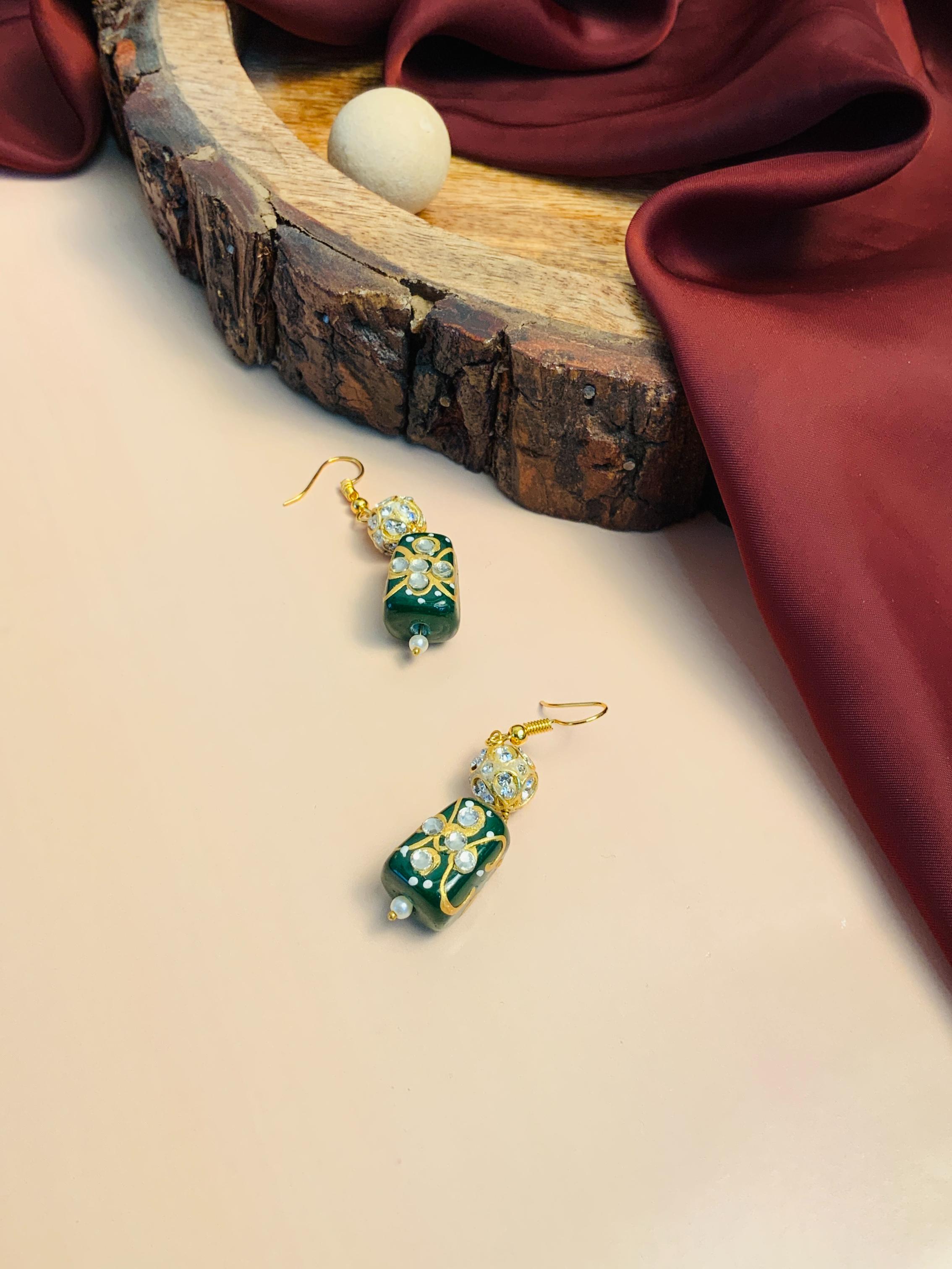 Traditional High Quality Green Jaipuri Stone Mala