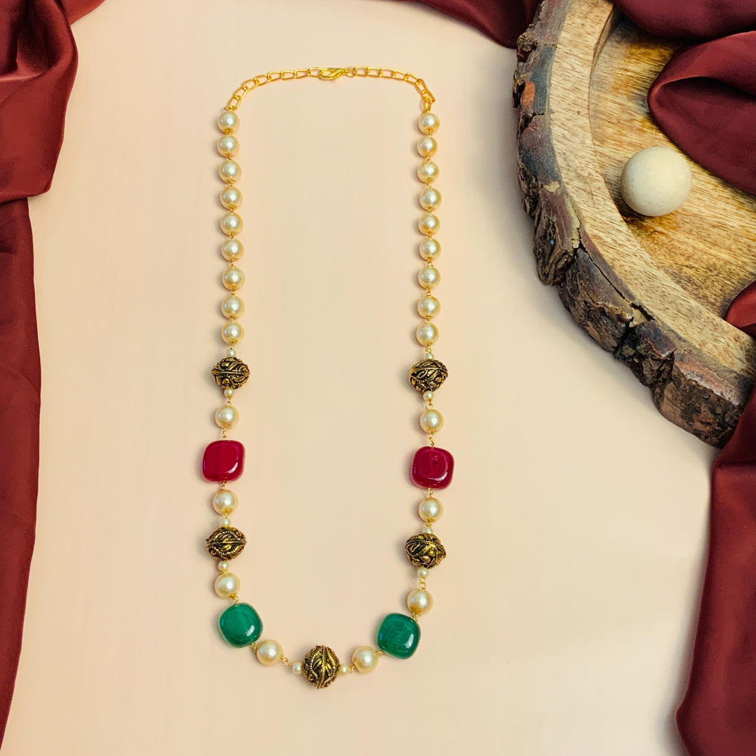 Charming High Quality Natural Stones and Pearl Mala - Abdesignsjewellery