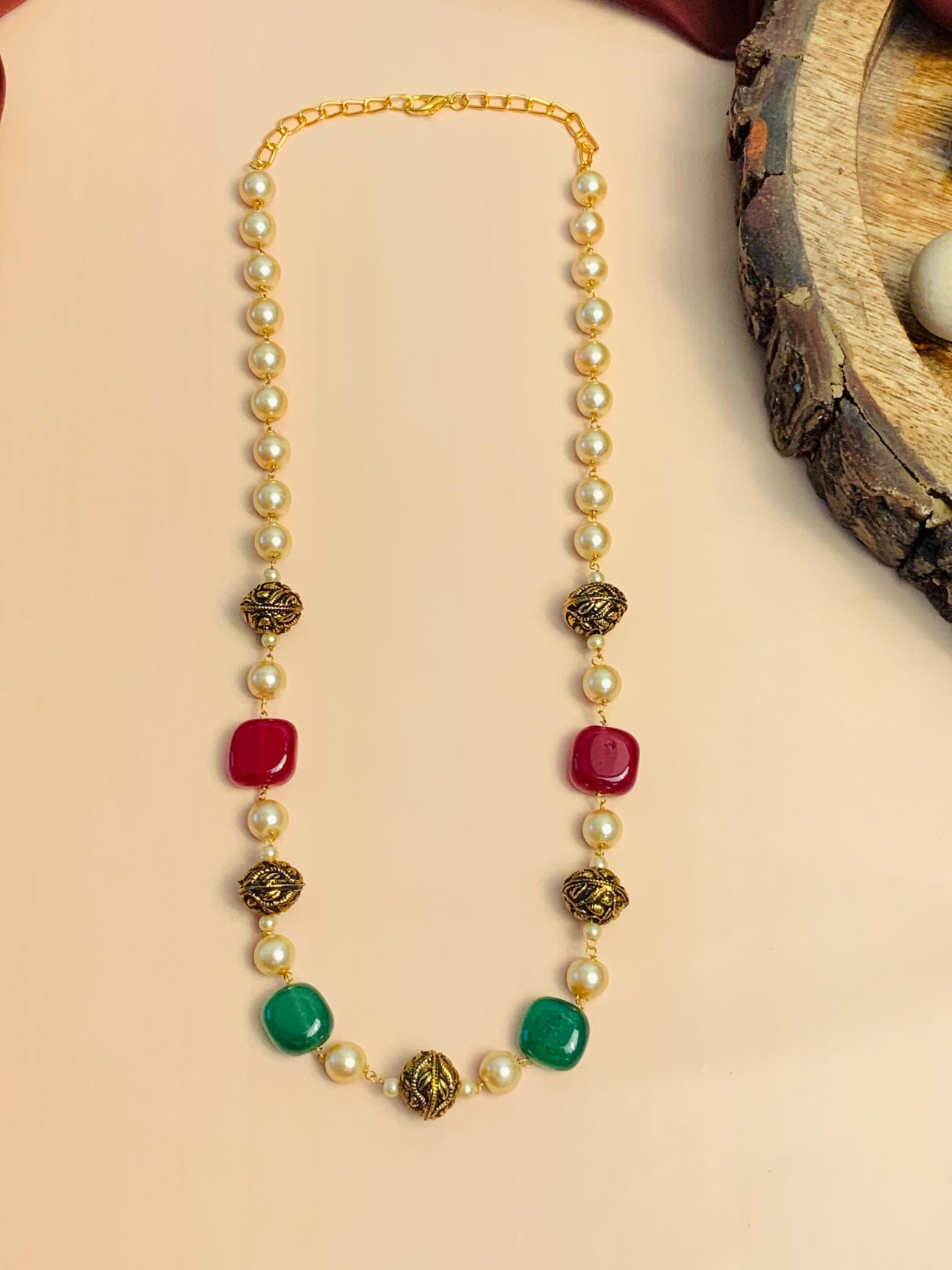 Charming High Quality Natural Stones and Pearl Mala - Abdesignsjewellery
