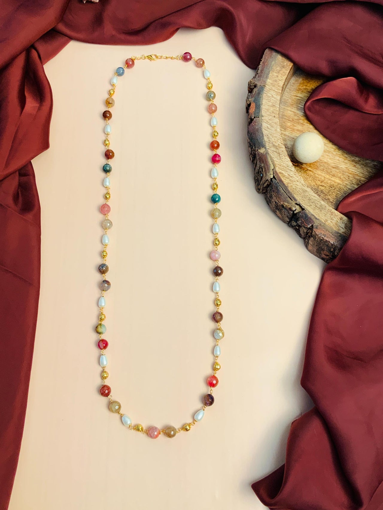 Contemporary High Quality Colourful Baroque Pearl Beads Mala - Abdesignsjewellery