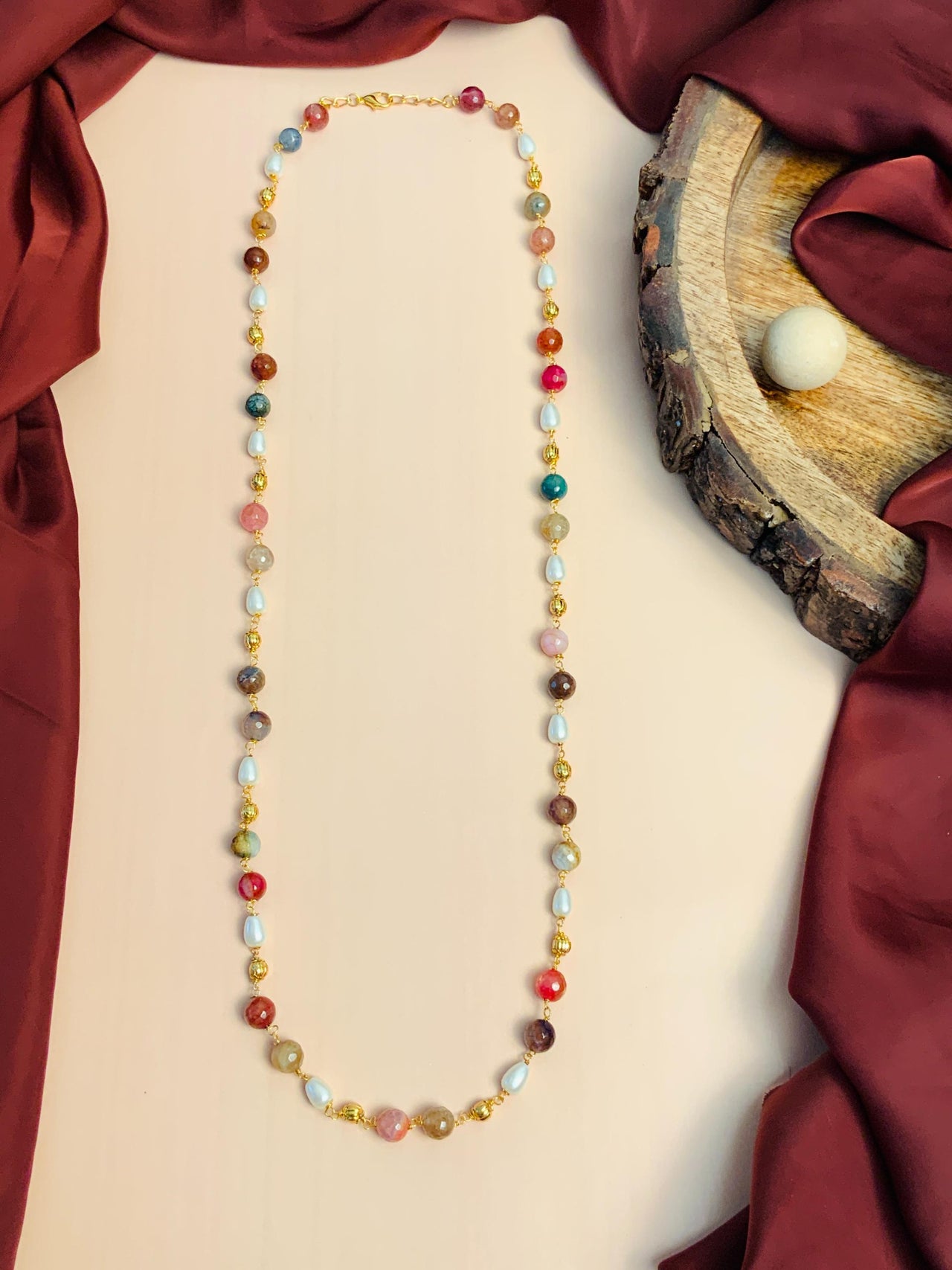 Contemporary High Quality Colourful Baroque Pearl Beads Mala - Abdesignsjewellery