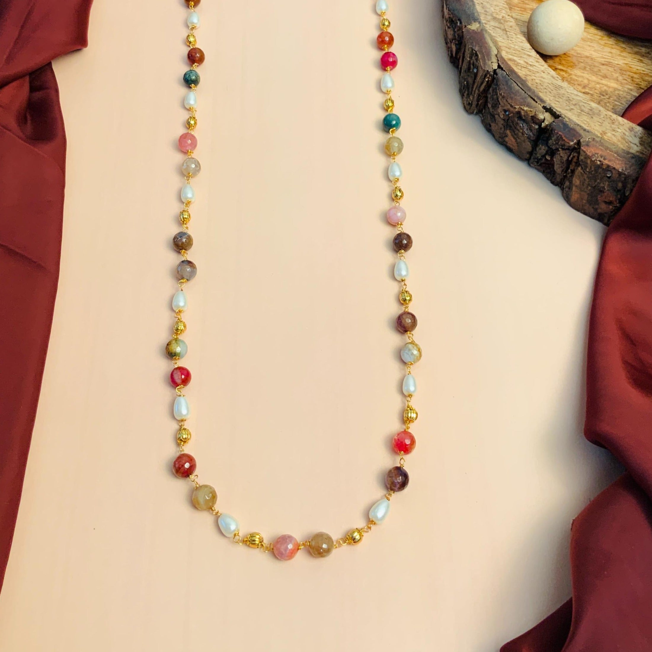 Contemporary High Quality Colourful Baroque Pearl Beads Mala - Abdesignsjewellery